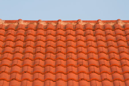 Red roof-tile in evening