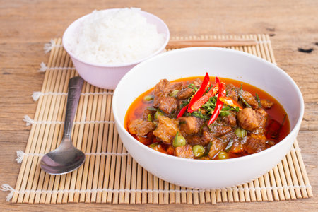 A Taste of Thai Panang Curry Paste with chilies and sweet spicesの写真素材