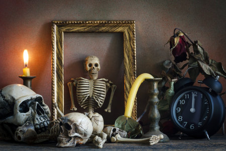Still life concept, time and deathの写真素材