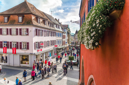 Germany, the city of Lahr, October 28, 2015, the main street of the city center in Lahr, Germanyのeditorial素材