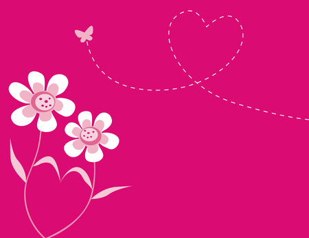 Two flowers in loveのイラスト素材