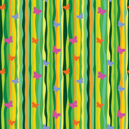 Seamless pattern with butterflies in retro styleのイラスト素材