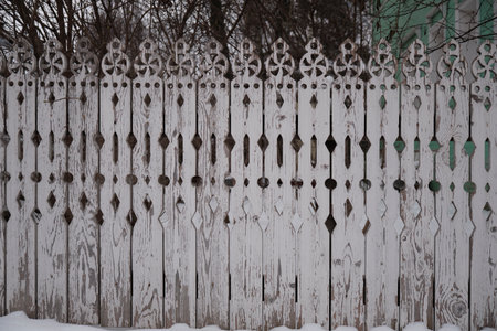Old wooden fence background texture close upの写真素材