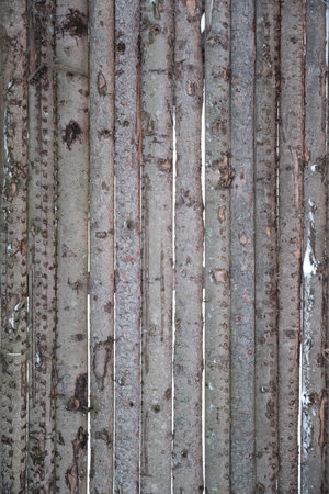 Old wooden fence background texture close upの写真素材