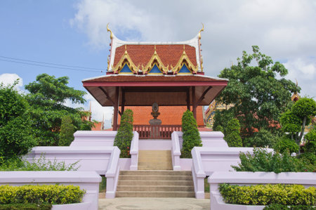 a pavilion within the precincts of a monastery at CHONGLOM temple の写真素材
