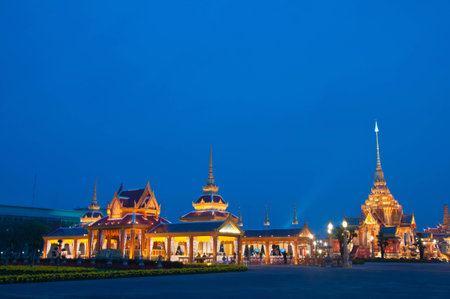 The beautiful meru in royal cremation ceremony at Sa Nam Luang, Bangkok, Thailandの写真素材