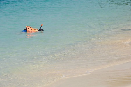 Snorkeling front of the beach at Kham island, Cholburi, Thailandの写真素材