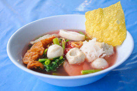 delicious Yen Ta Four noodle, Thailandの写真素材