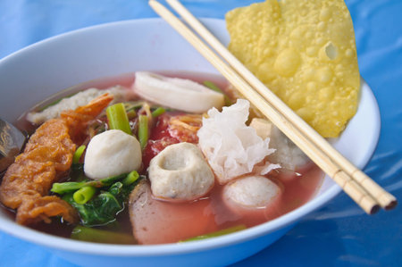 delicious Yen Ta Four noodle, Thailandの写真素材