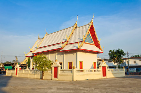 Beautiful Thai Buddhism temple at Wat Pleng temple, Bangkok, Thailandの写真素材