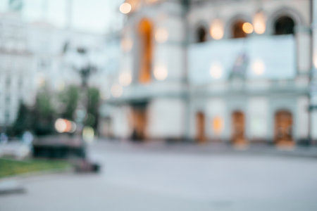 Blurred background of the historic city centre.の写真素材