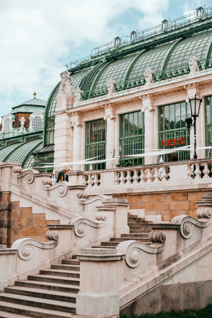 Vienna, Austria - May 8, 2018: Palmenhaus historic building in Vienna, Austria, city sightseing.のeditorial素材
