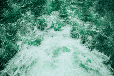 Turquoise waterfall gradient background with splashes of water.の写真素材
