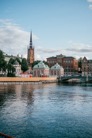 Stockholm, Sweden - June 27, 2019: cityscape of the old town of Stockholm also known as Gamla Stan.のeditorial素材