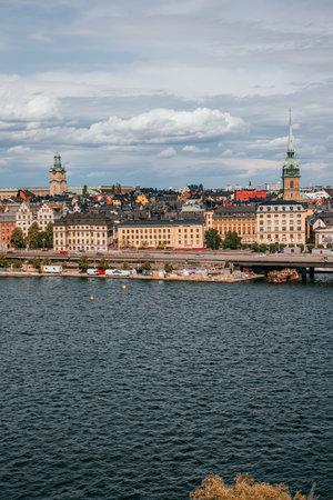 Stockholm, Sweden - June 29, 2019: cityscape of the old town of Stockholm also known as Gamla Stan.のeditorial素材