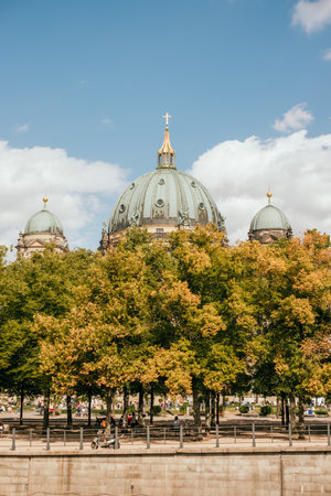 Berlin, Germany - September 5, 2019: facade of Berliner Dom in fall.のeditorial素材
