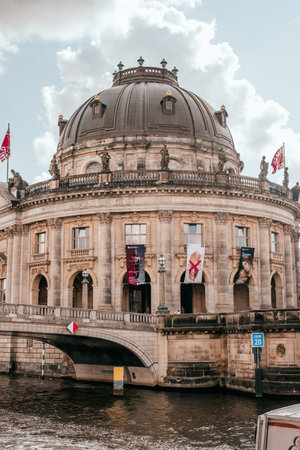 Berlin, Germany - September 8, 2019: The Bode Museum facade on the Museum Island in Berlin.のeditorial素材