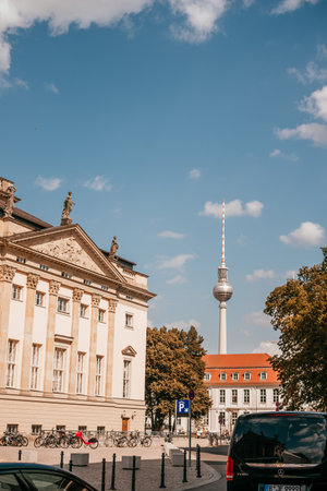 Berlin, Germany - September 5, 2019: Berlin cityscape with Berlin TV tower.のeditorial素材