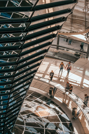 Berlin, Germany - September 6, 2019: Dome of the Reichstag Building.のeditorial素材