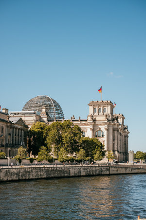 Berlin, Germany - September 6, 2019: The Reichstag building also known as Deutscher Bundestag.のeditorial素材