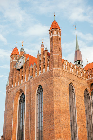 Gdansk, Poland - July 2, 2019: St. Marys Church also known as Bazylika Mariacka, Basilica of the Assumption of the Blessed Virgin Mary, Roman Catholic church in Gdansk, Poland.のeditorial素材