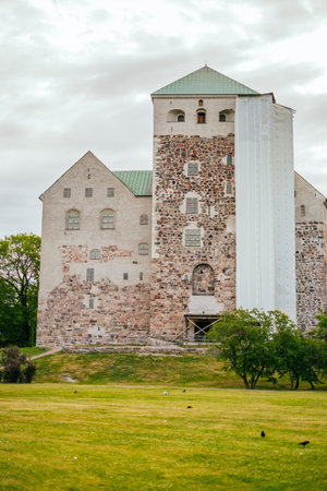 Turku, Finland - June 30, 2019: Turku Castle also known as Turun linna is one of the oldest medieval buildings in Turku.のeditorial素材