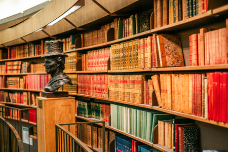 Stockholm, Sweden - June 29, 2019: interior of Stockholm Public Library. Selective focus.のeditorial素材