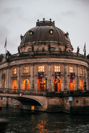 Berlin, Germany - February 2, 2020: The Bode Museum facade on the Museum Island in Berlin.のeditorial素材