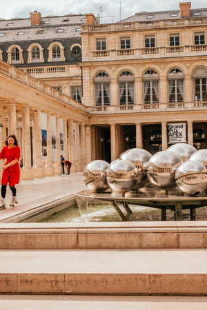 Paris, France - April 7, 2019: Palais-Royal palace and garden in Paris, France.のeditorial素材