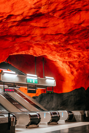Solna Centrum metro station in Stockholmのeditorial素材