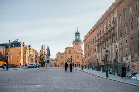 Old streets of Stockholm with historical architectureのeditorial素材