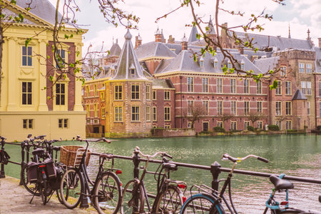 The Hague, Netherlands - March 23, 2022: The Hague skyline with Royal Picture Gallery Mauritshuis - museum with world-famous collection of paintings from the Dutch Golden Age.のeditorial素材