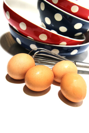 Eggs and color blowの写真素材