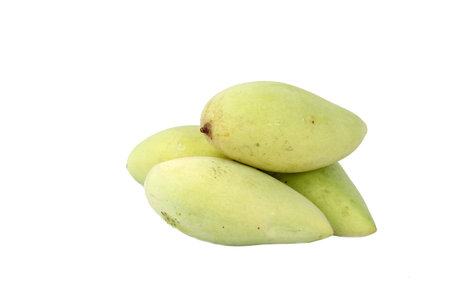 three mango in white background  の写真素材