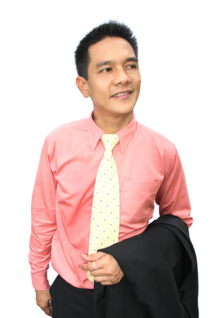 Portrait of Businessman smiling in isolate の写真素材