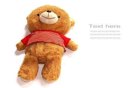 Dirty bear isolated on white backgroundの写真素材