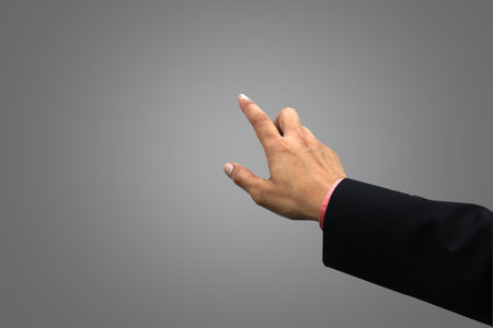Man hands are touching something の写真素材