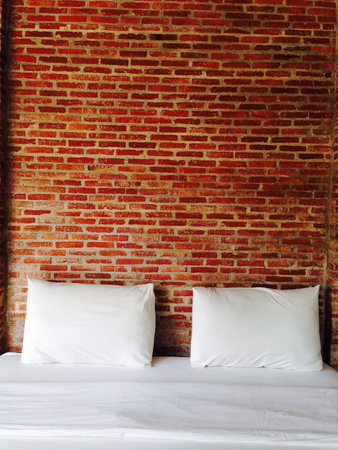 Brick wall in bedroom designの素材