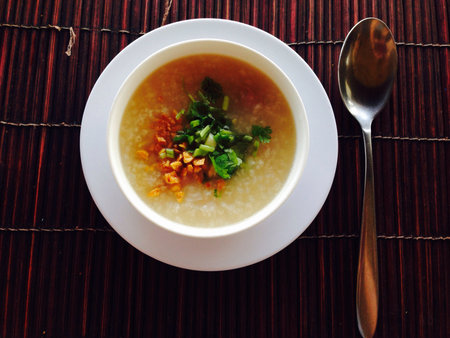 Rice soup with pork. Thai food and popular for breakfast.の素材