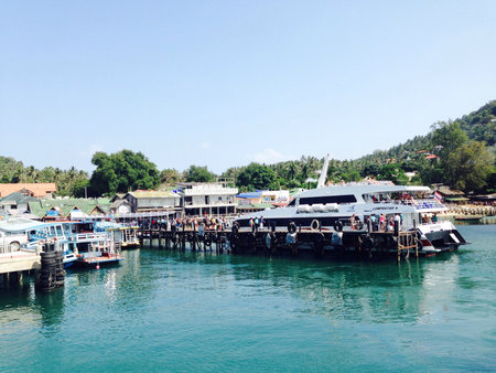 Ferry boat tranfer tourist to Ko Tao island, Thailand.の素材