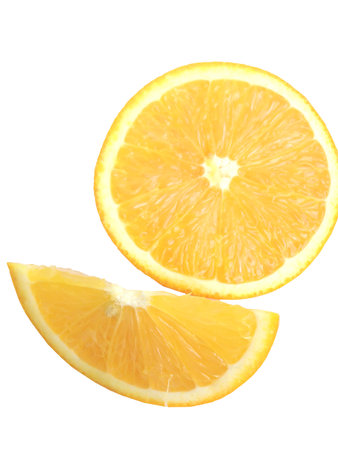 Close up orange on white backgroundの写真素材