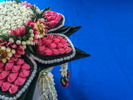 Crop thai tray of wedding gifts. with copy space / Mobile photographyの写真素材