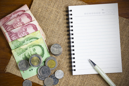 Money management concept by recoding expenditure