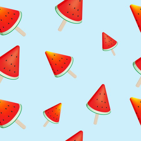 Cute watermelon pattern backdrop Vector illustration