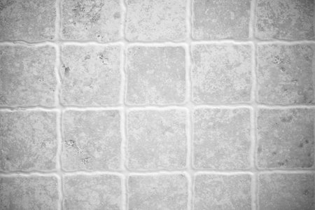 Black and white square block wall pattern texture.の写真素材
