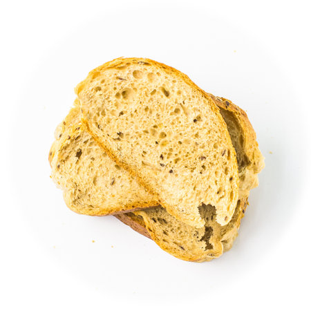 Fresh delicious sliced bread isolated on white background