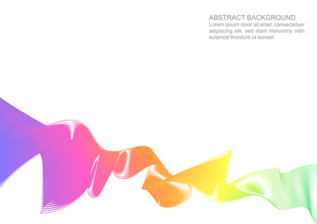 Abstract colorful wave background element for design. Abstract wavy for web banner, brochure, flyer, poster for design template. Digital frequency for decoration. Line art style background.のイラスト素材