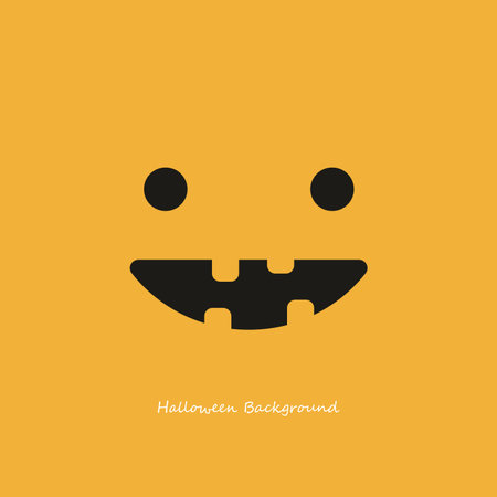 Halloween background concept : Smile ghost on orange background like a pumpkins for wallpaper, poster, advertising sale, banner website.のイラスト素材