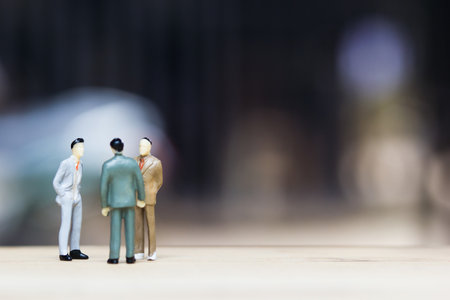 Financial investment negotiation,discussion among CEO or execute level concept: Miniature figurine...