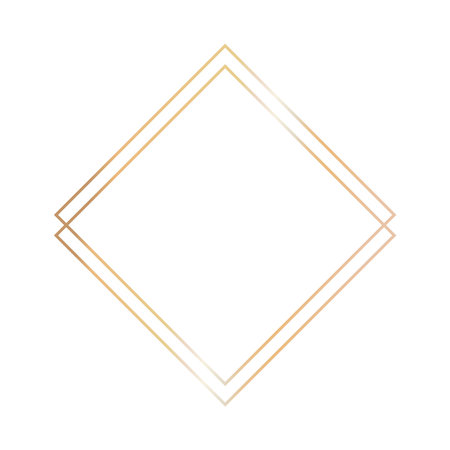 Template for greeting card decorative gold frame on a white backgroundのイラスト素材